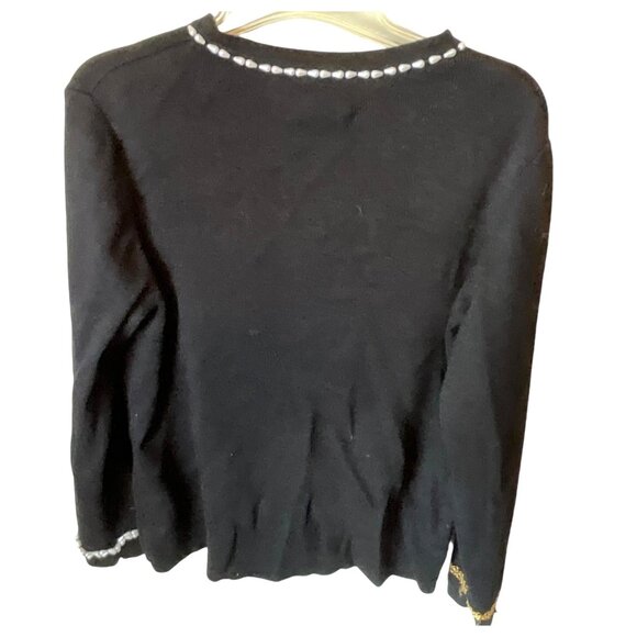 Designers Originals Studio JOY Womens Black Cardigan W/ Beaded Embellishments Si - Picture 4 of 6